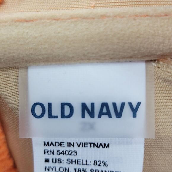 Old Navy Swim Bikini Top Women’s 2X Orange Coral Textured Rib Cinch Front NWT - Picture 9 of 14